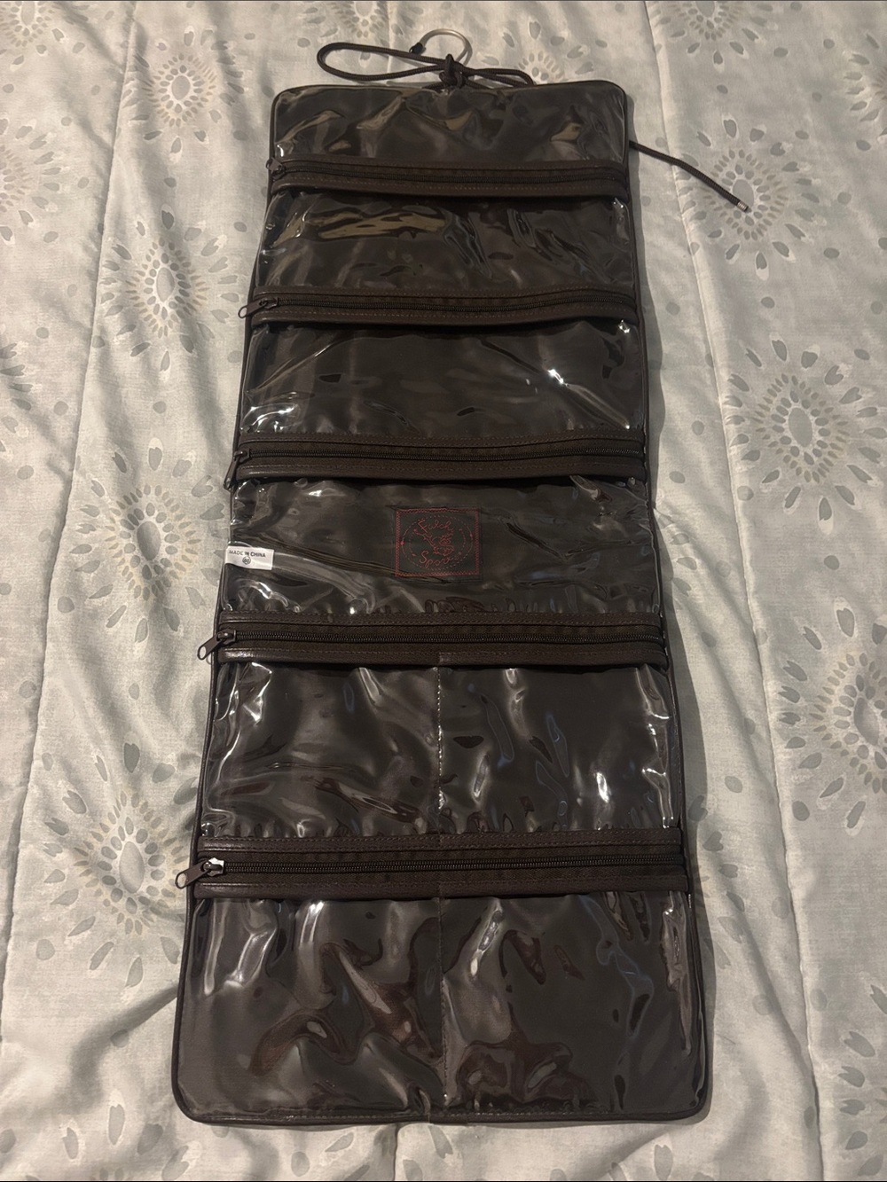 Hanging Clear-Pocket Organizer - Brown
